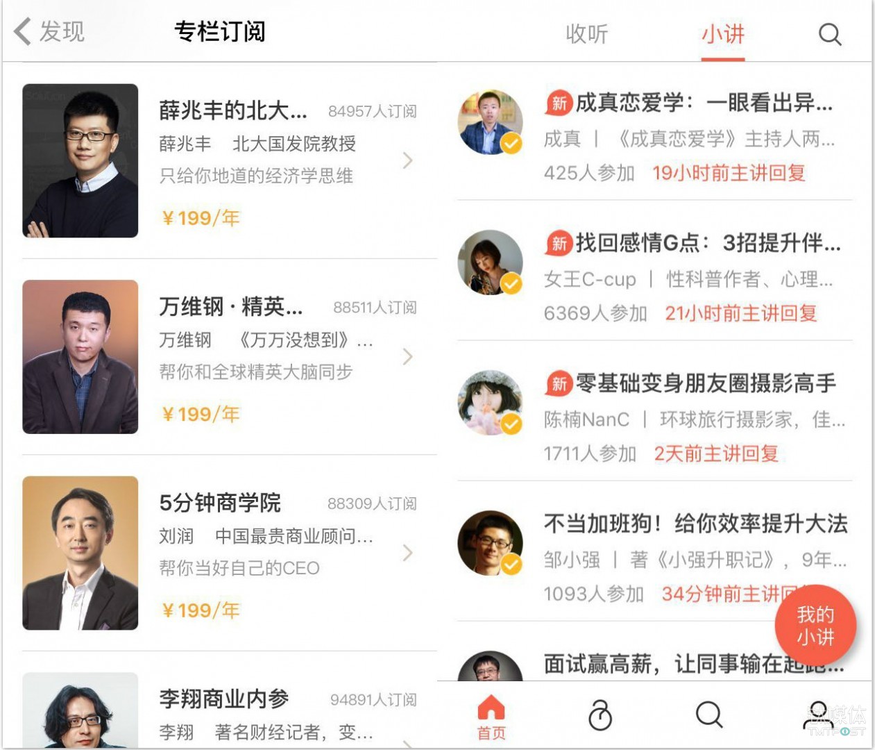 得到专栏和分答小讲上的内容