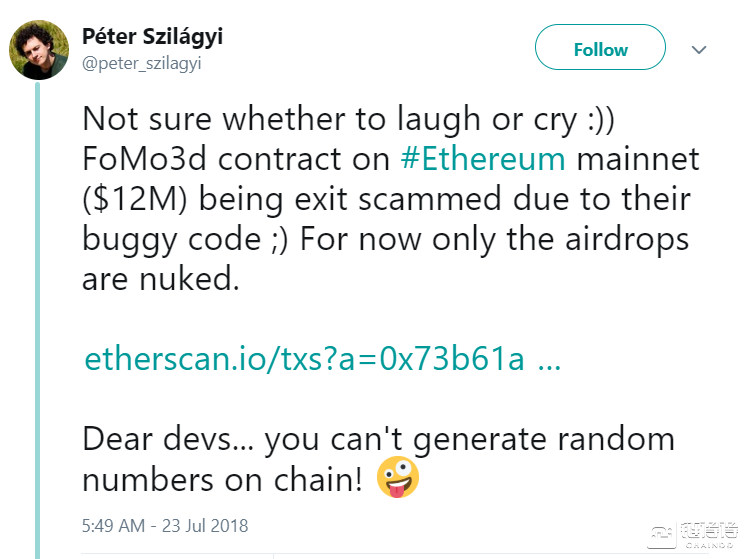 来源：peter szilagyi的twitter