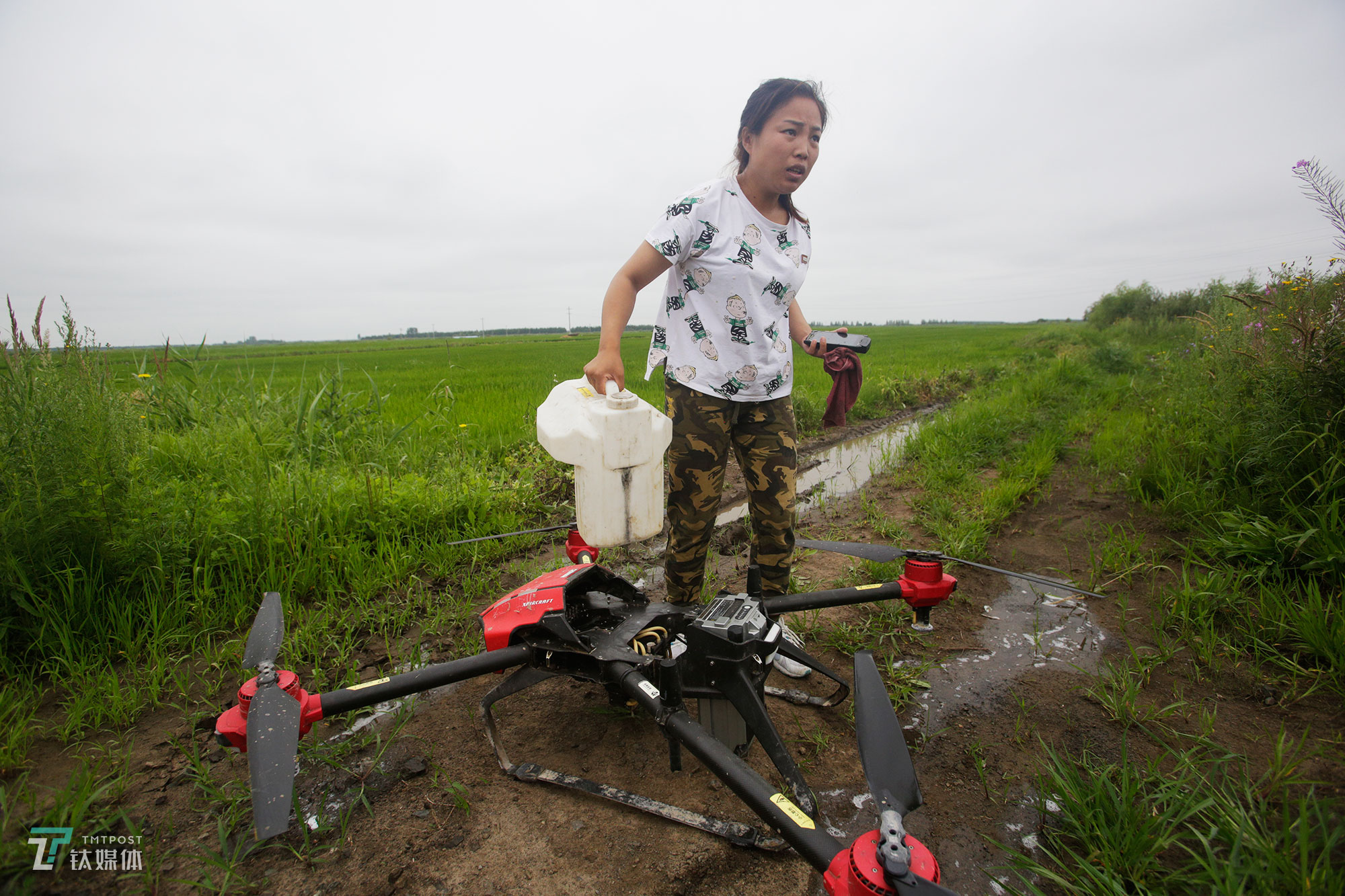 作为一个女飞手，又天天在地里干活，她把自己当成了不折不扣的女汉子，换药、换电池、飞行、测地都不在话下。&ldquo;同江的价格低，4块钱一亩地，有的飞机2块钱一亩也飞。&rdquo;丹丹向钛媒体《在线》介绍，有些地主农户喜欢找便宜的来飞，飞完发现草没除干净，或者有的地方没喷洒到位，又不得不找价格贵但是作业质量高的团队来二次喷洒。
