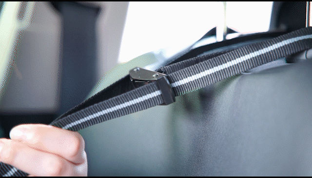 固定绳绕过头枕支撑杆后固定紧