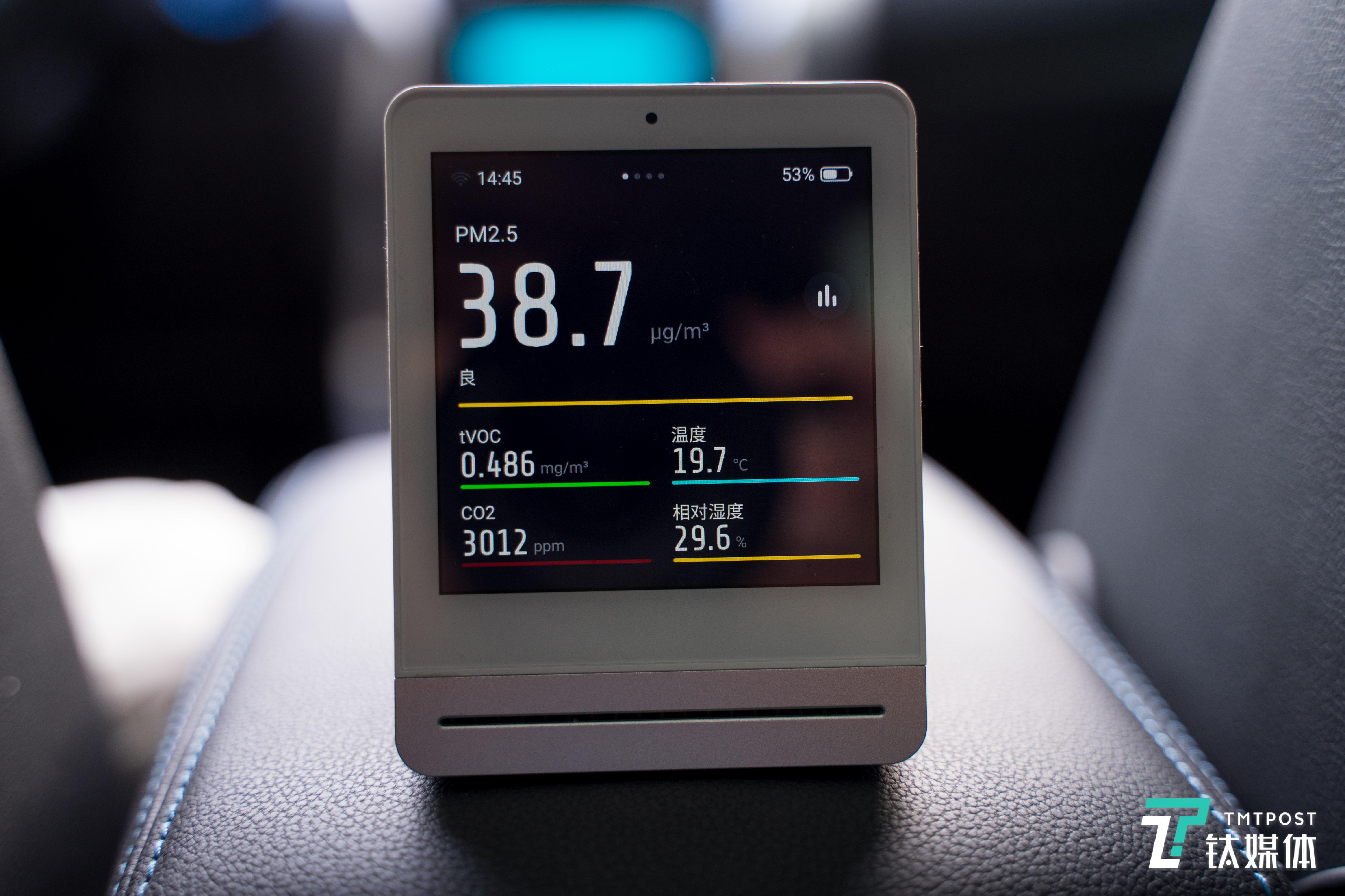 6分钟后PM2.5浓度已经40以下