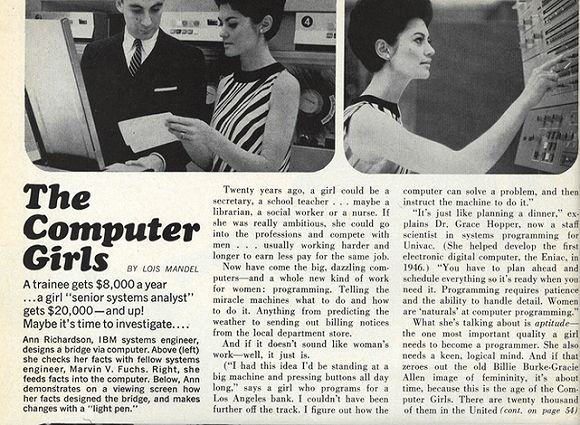 1967年，《时尚COSMO》杂志刊登文章《计算机女孩》/Siliconrepublic