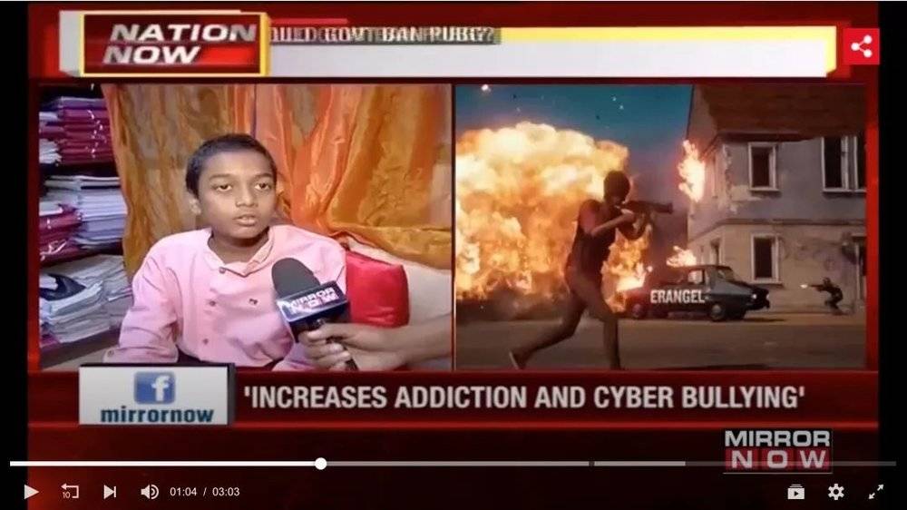 孟买一名8岁的男孩也写信给政府要求封杀PUBG