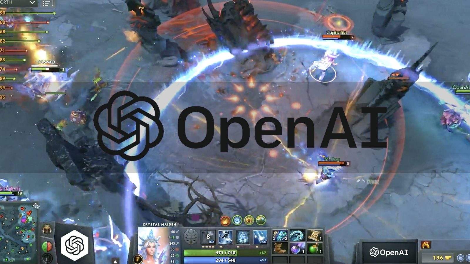 Dota2世界冠军OG被OpenAI碾压，全程人类只推掉两座外塔