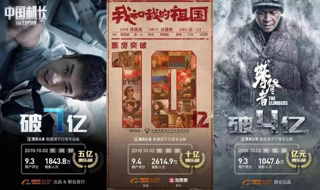 国庆档主旋律片的“士别三年”：单片10亿用时不超3天，大盘锁定新高