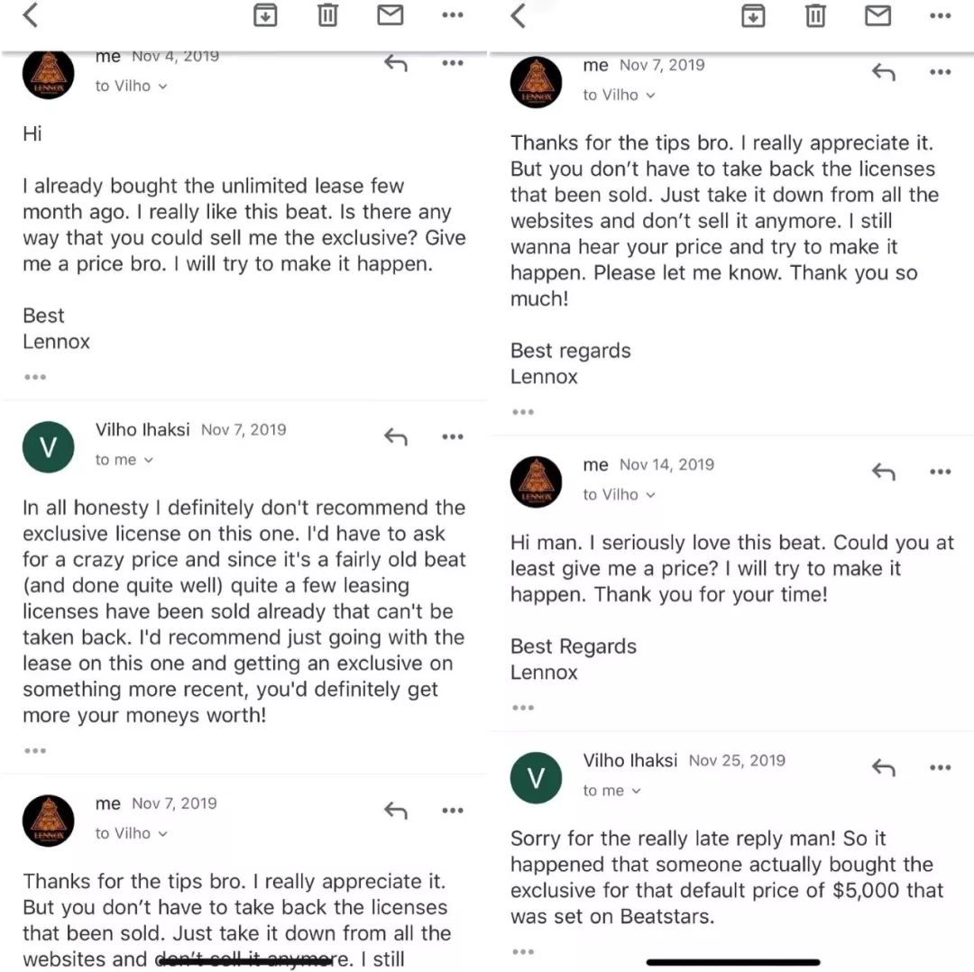 注：Ihaksi与宝石朋友的邮件往来截图