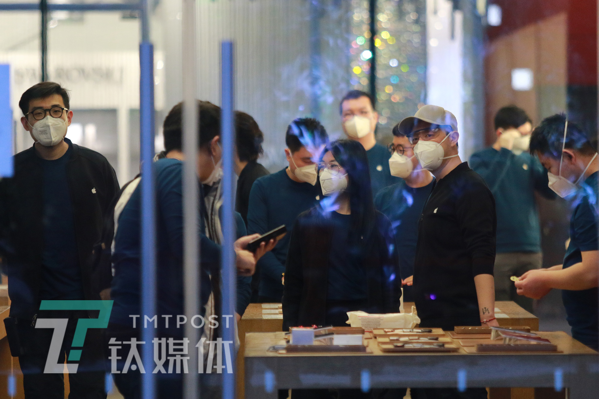 2月14日，恢复营业后的北京三里屯苹果直营店。