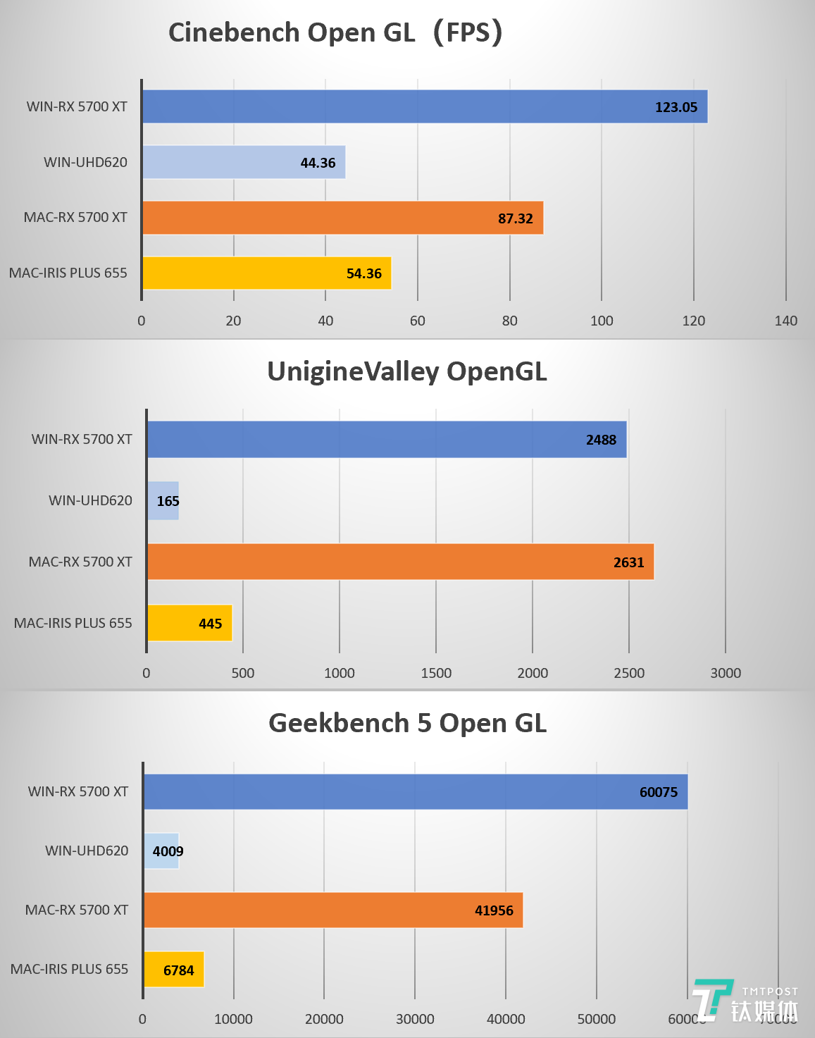 测试得分表现-柱状图