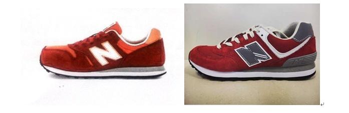 左为新百伦，右为纽巴伦，浦东新区法院供图