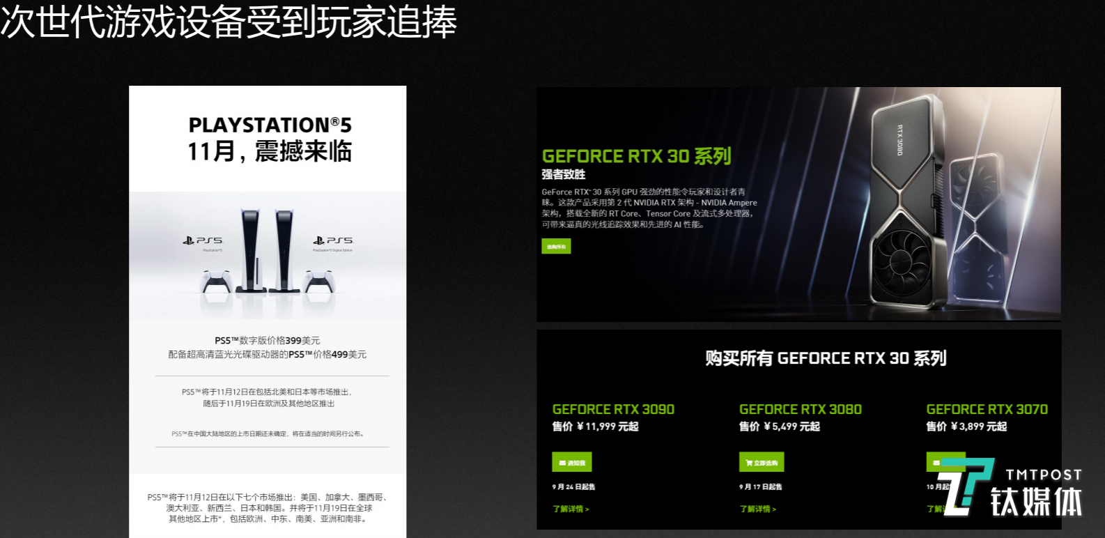 RTX30系列以及PS5都提到了4K高帧率的支持，将会迎来游戏玩家的追捧