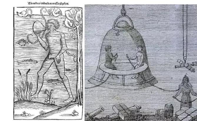 （左：达芬奇发明的草图；右：哈雷发明的原型图）