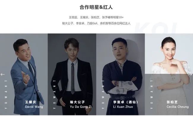 遥望网络合作明星&红人