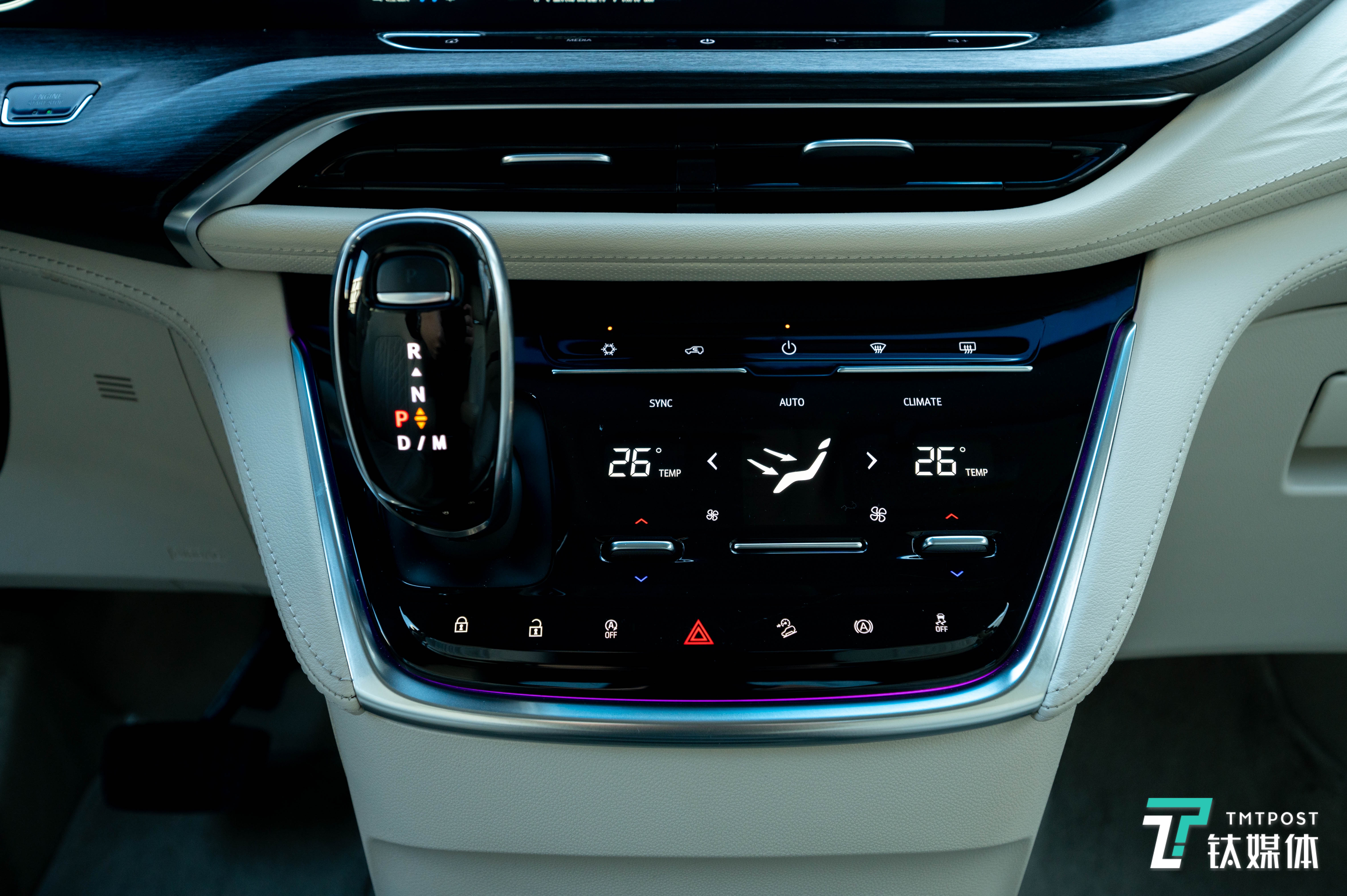 空调与车辆控制操作区域