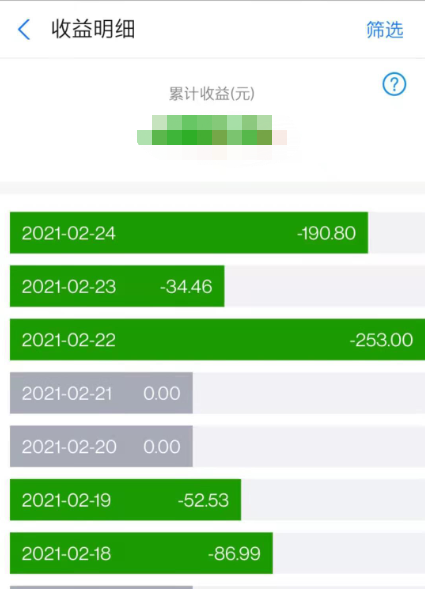 受访者提供收益截图