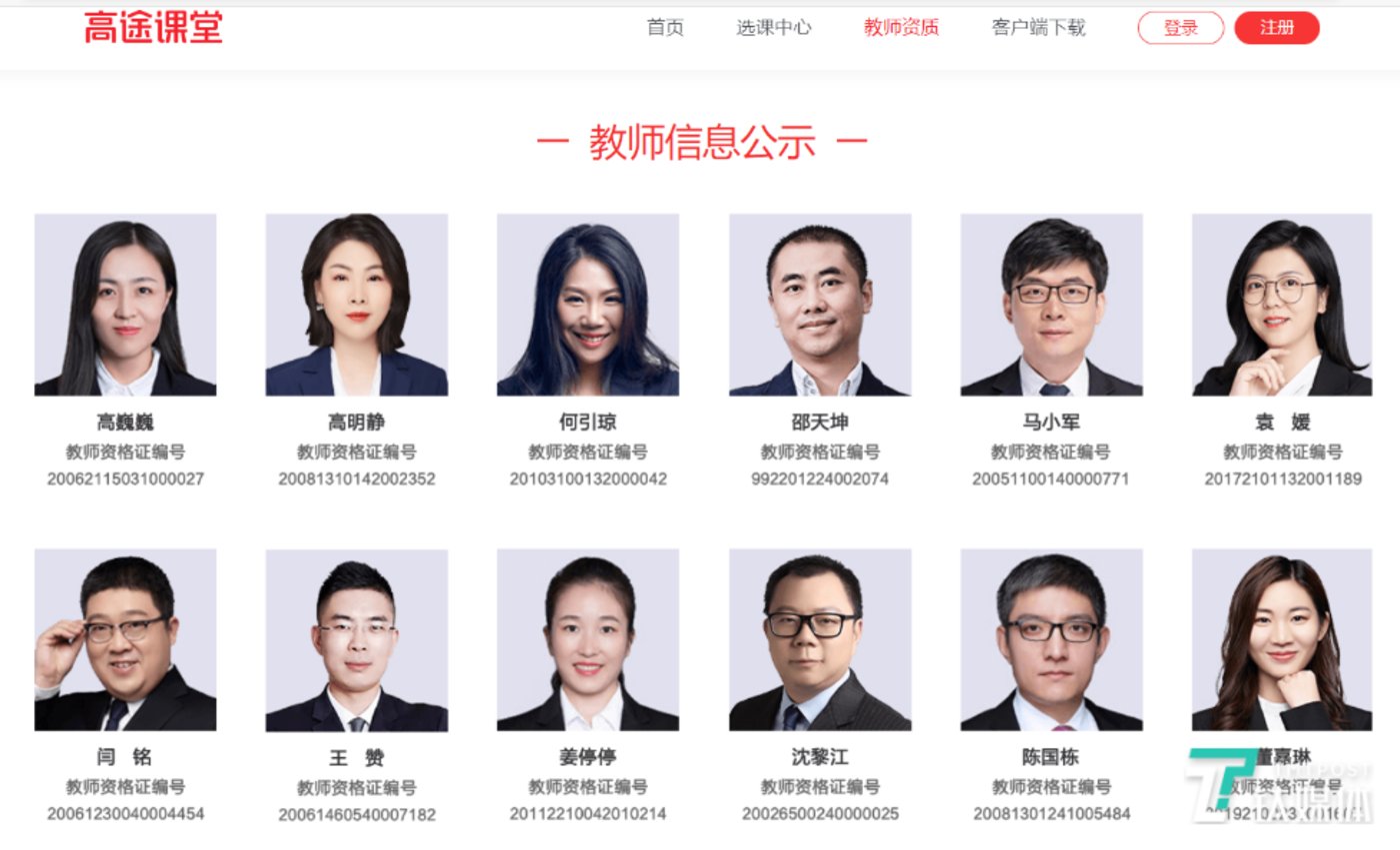 来源:高途课堂官网 高途课堂多位资深名师均位列其中
