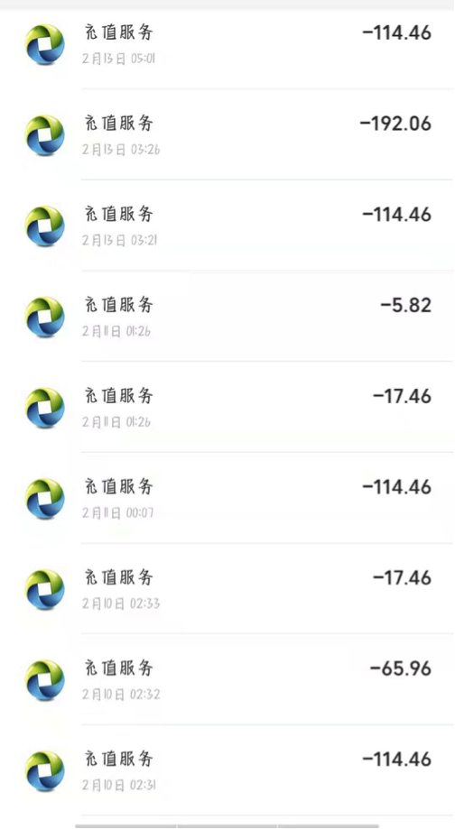 张丽女儿的充值记录