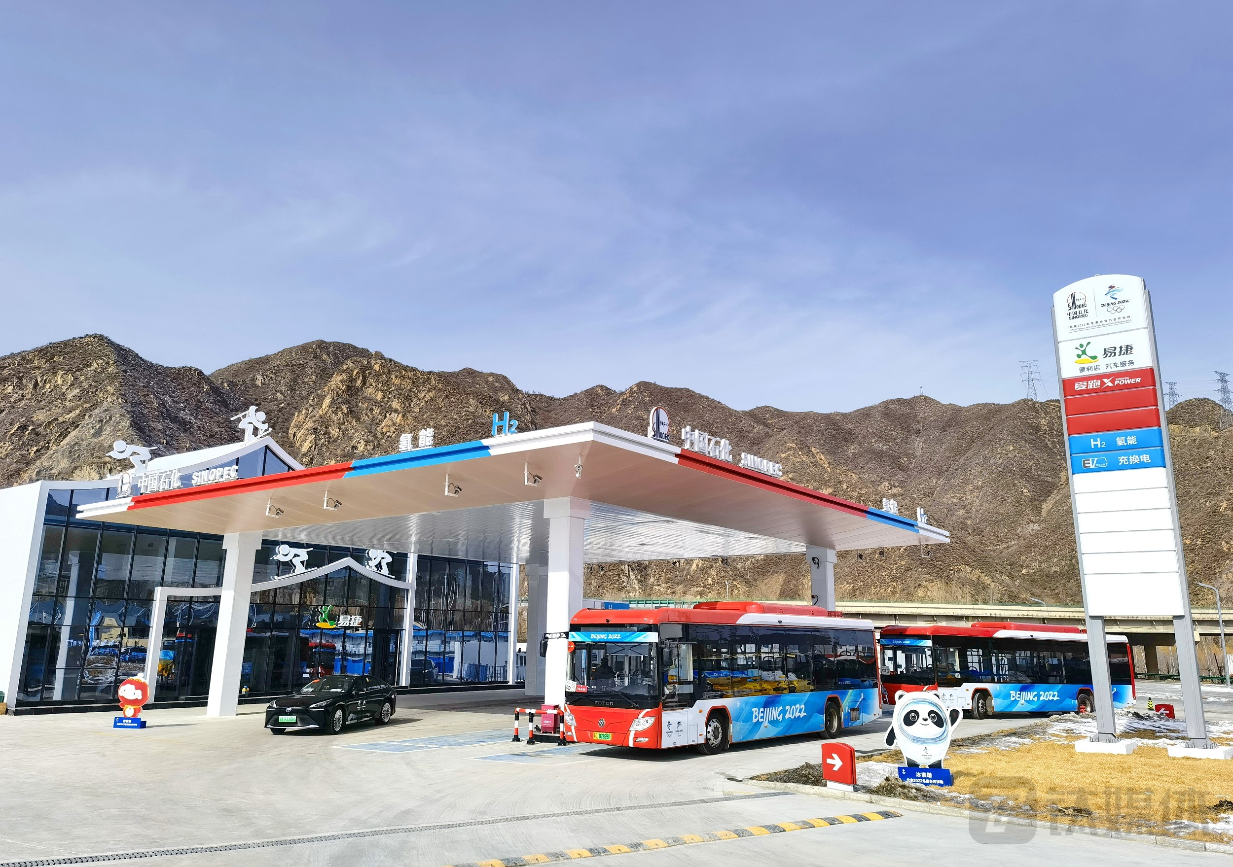 河北张家口，中国石化为冬奥会车辆加注氢气（图片来源：视觉中国）