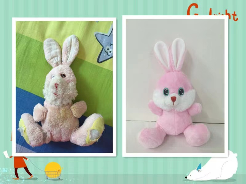 我修复的第一只小兔子玩偶