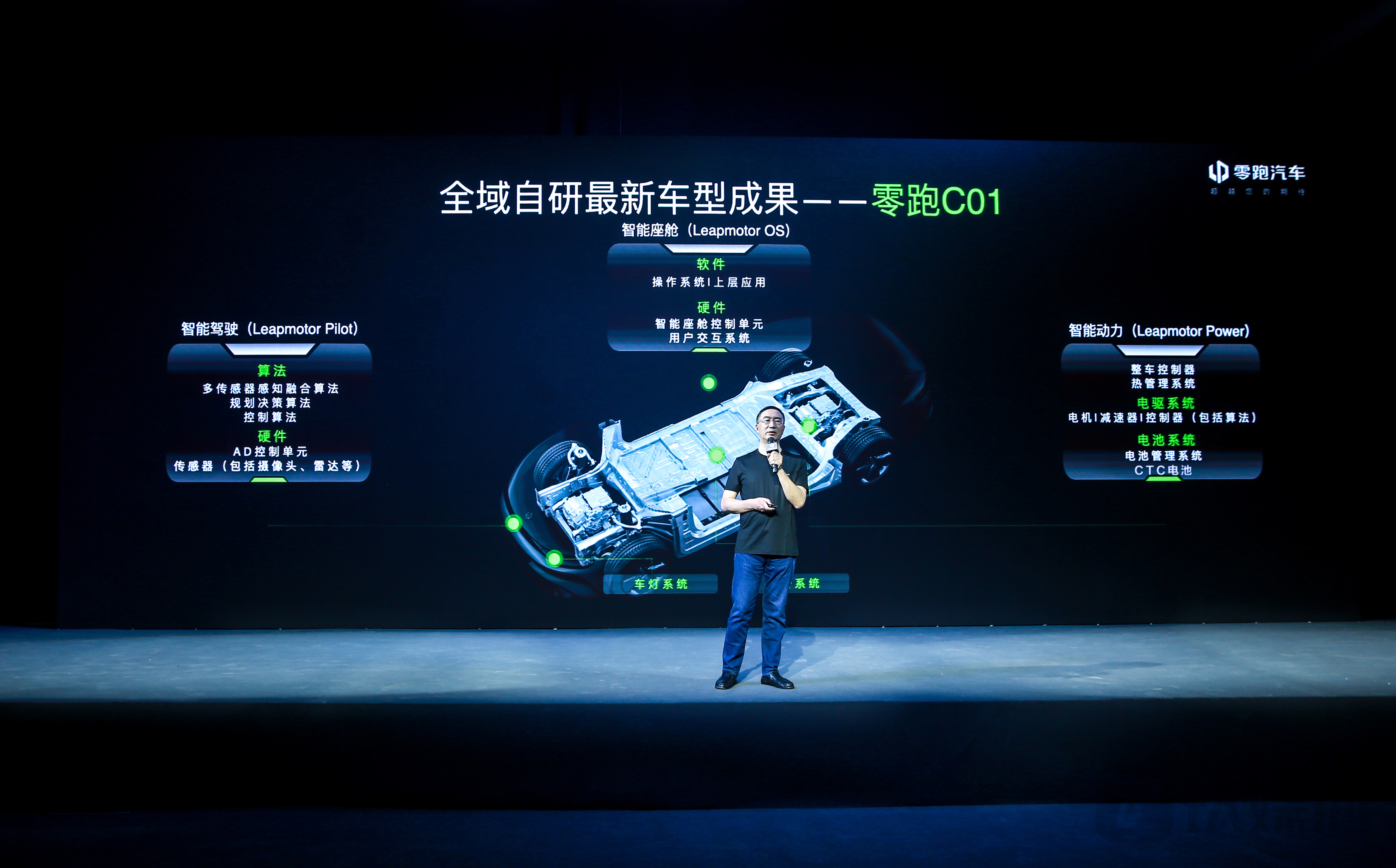 零跑科技董事长朱江明介绍零跑C01（图片来源：零跑汽车）