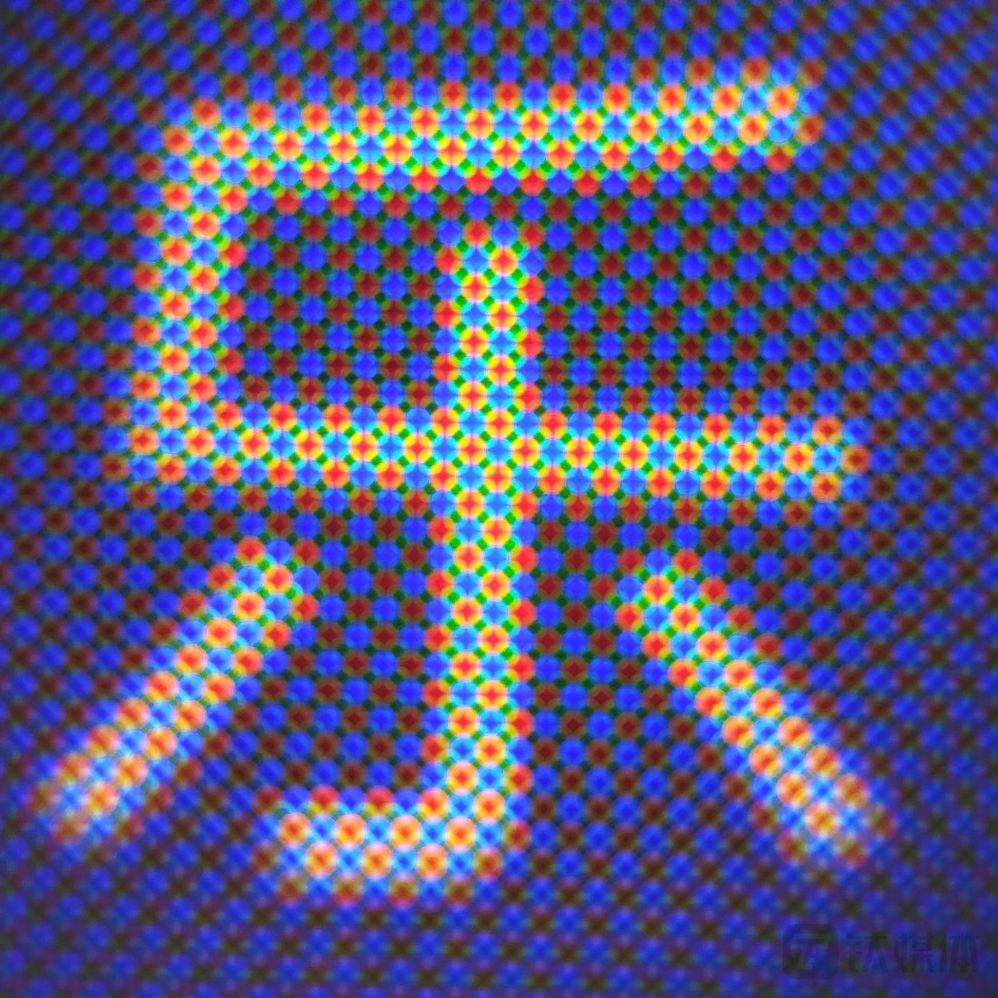 微距镜头下的屏幕像素排列