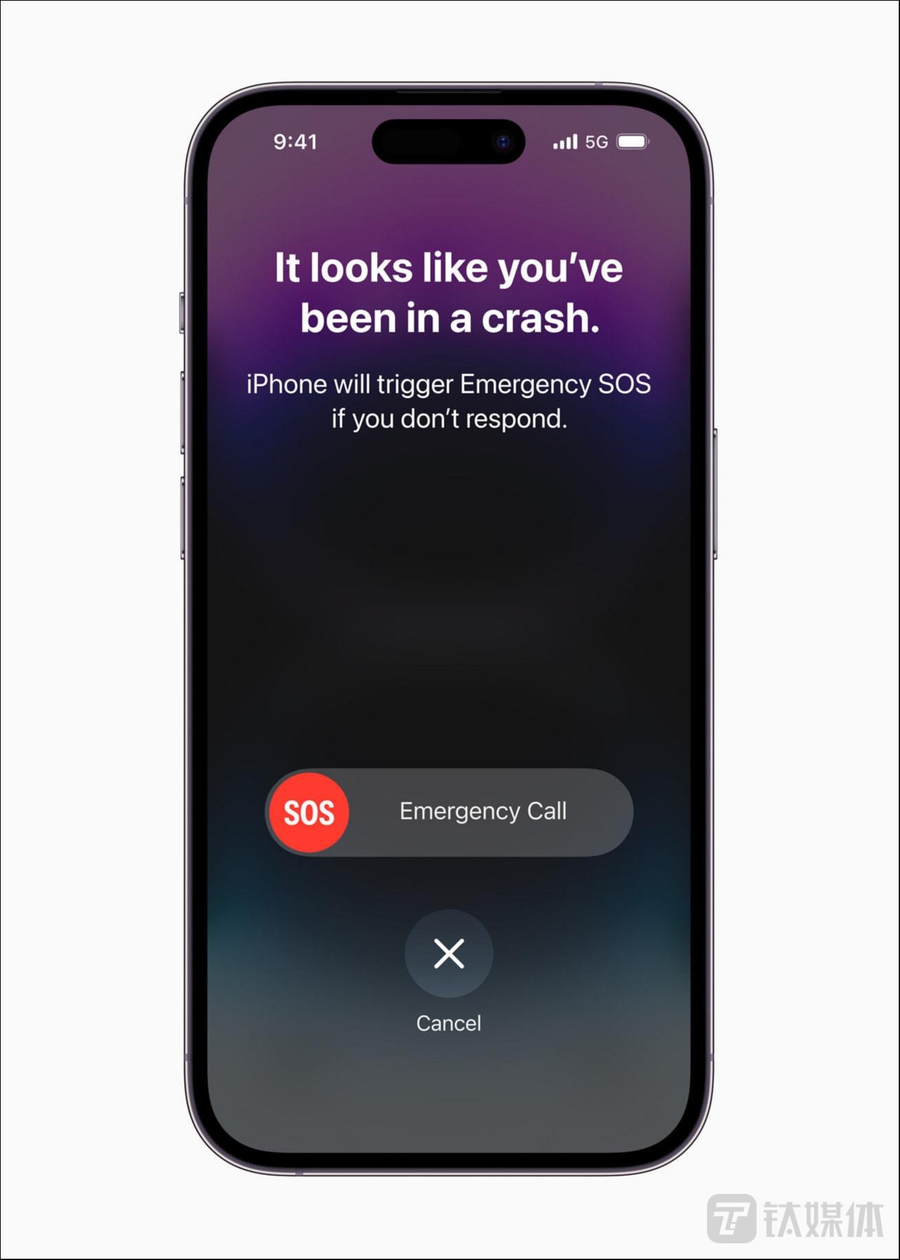 iPhone 14搭载的车祸检测功能界面