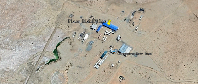 Diablillos盐湖的已建厂房 图源Google Earth