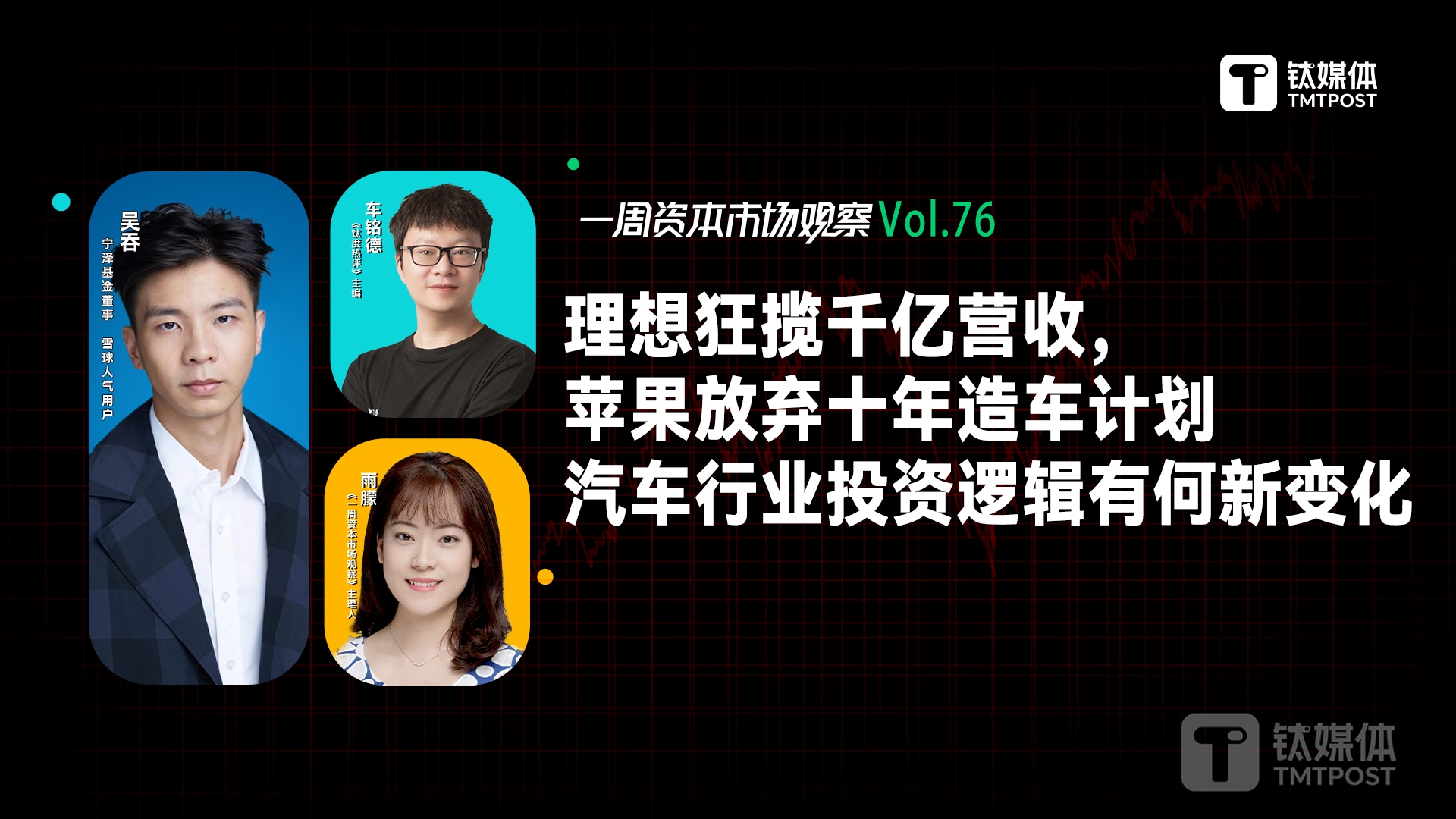 理想狂揽千亿营收，苹果放弃十年造车计划，汽车行业投资逻辑有何新变化？｜一周资本市场观察