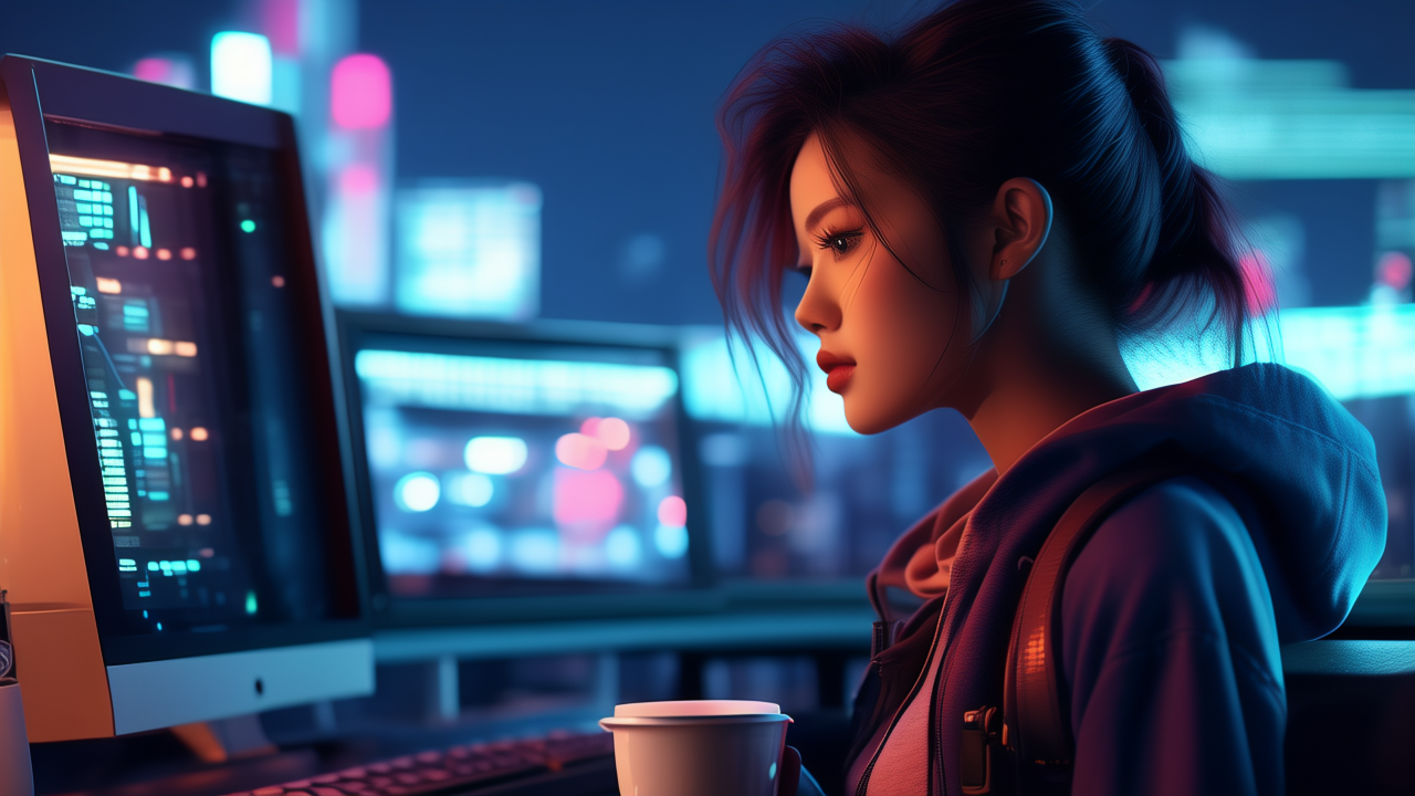 女大学生，沉迷赛博打工