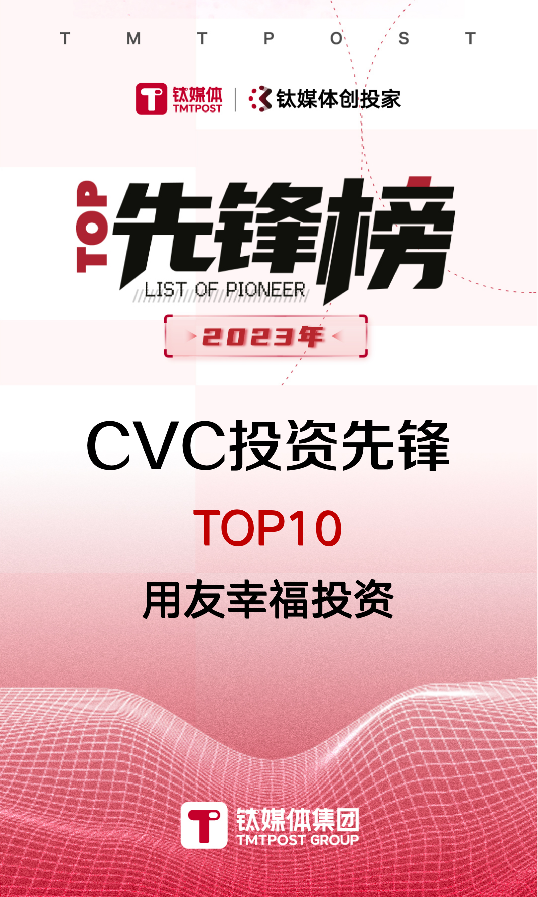 恭喜用友幸福投资荣获本年度CVC投资先锋TOP10