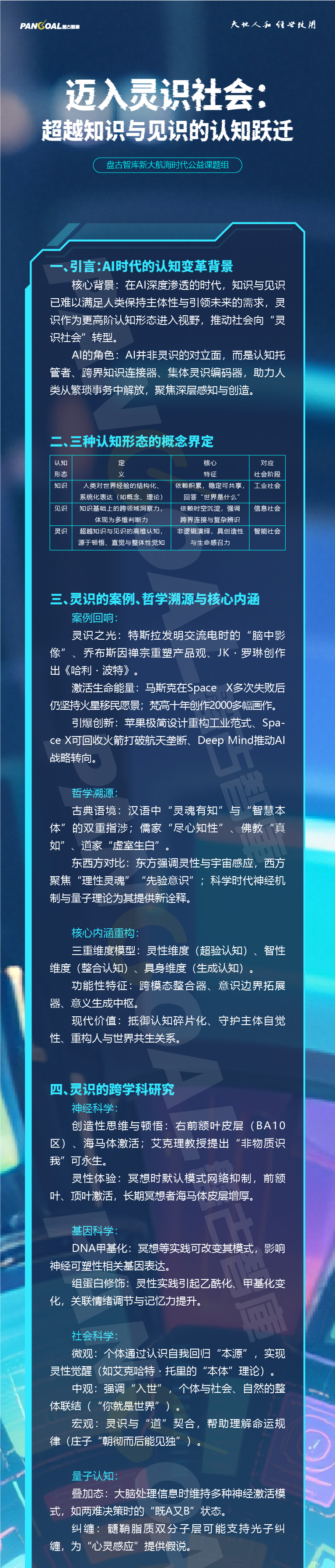 盘古智库发布“灵识报告”：从知识到灵识，AI时代需要认知升级