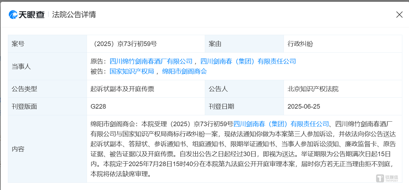 剑南春股权再生变：国资重返，“债权转股”背后现商标纠纷疑云｜焦点