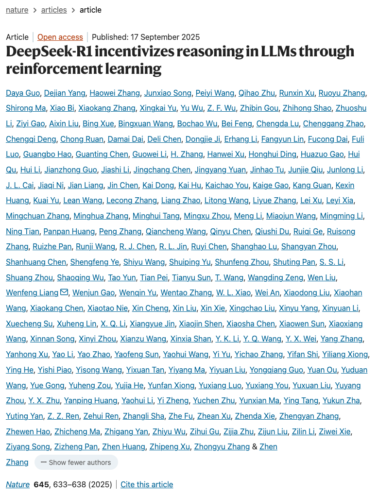 DeepSeek-R1登上Nature封面：朝着AI透明化迈出的可喜一步