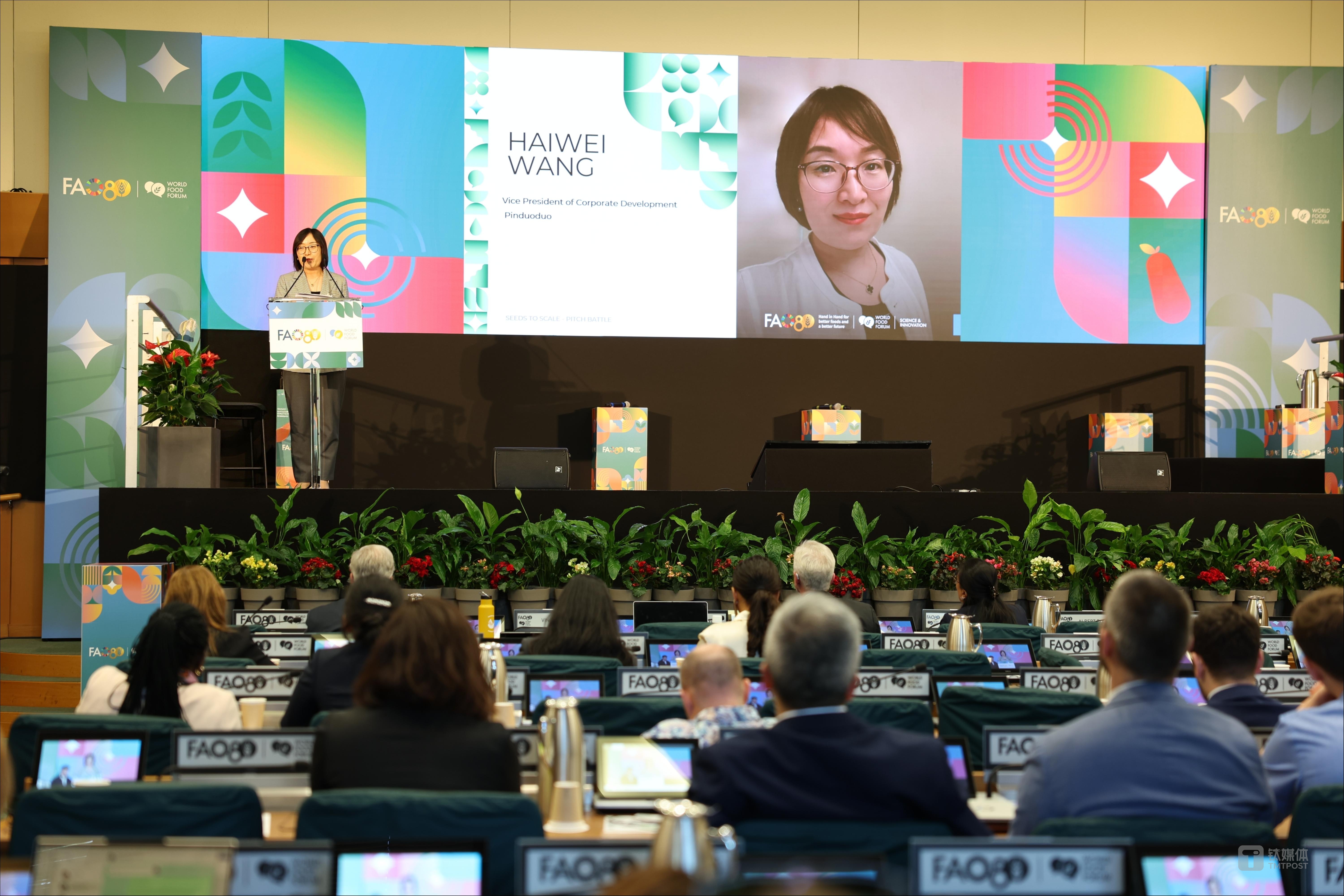 Wang Haiwei, Vice President of Corporate Development at Pinduoduo, delivers keynote speech at the Science and Innovation Forum