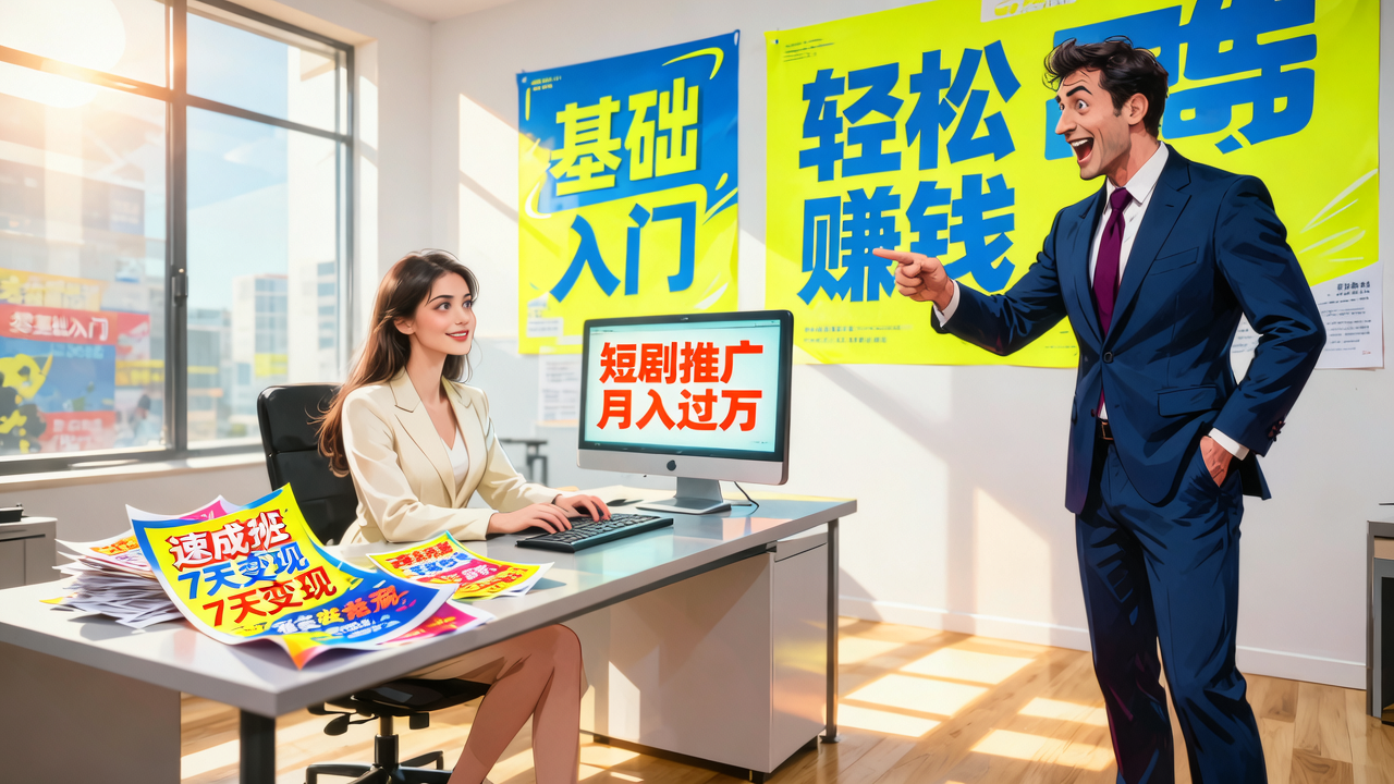 短剧推广“月入过万”：换皮培训班玩的还是老套路