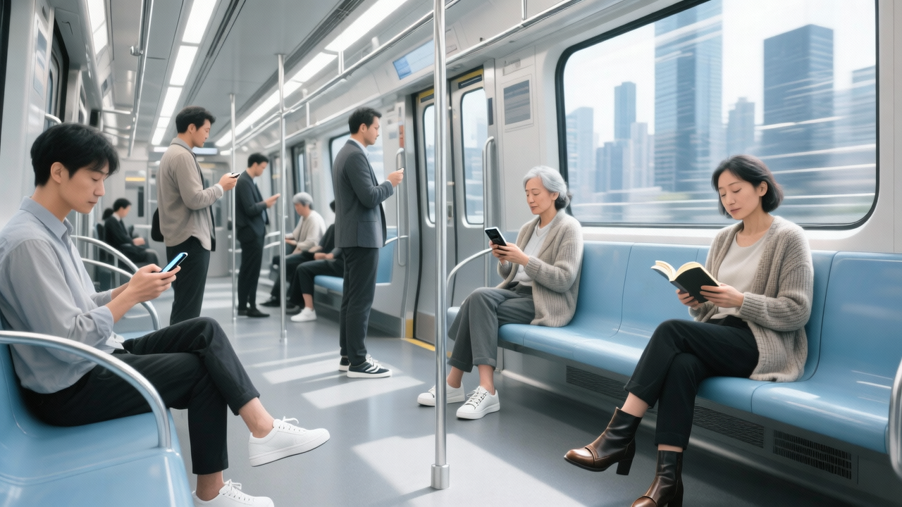 地铁里，没有人穿高跟鞋了