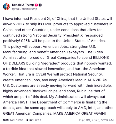 截图来自Truth Social