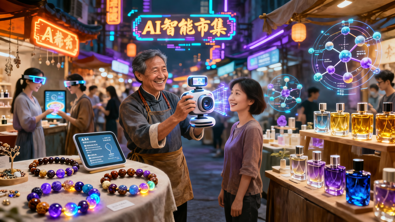 AI手串、AI调香、AI照相机……AI养活小摊贩？