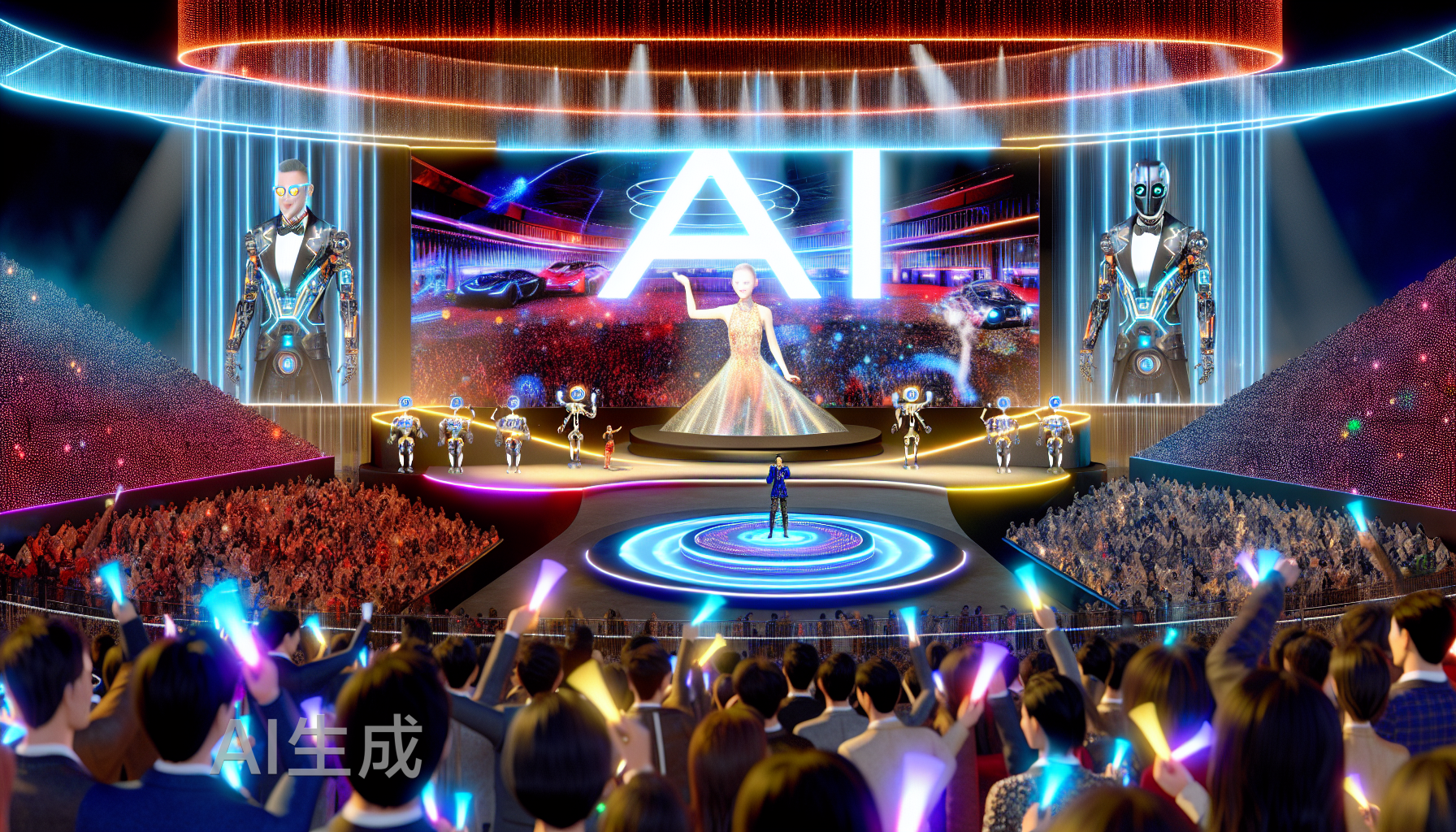 上晚会、进演讲，AI竞争已经进入「大厂时间」