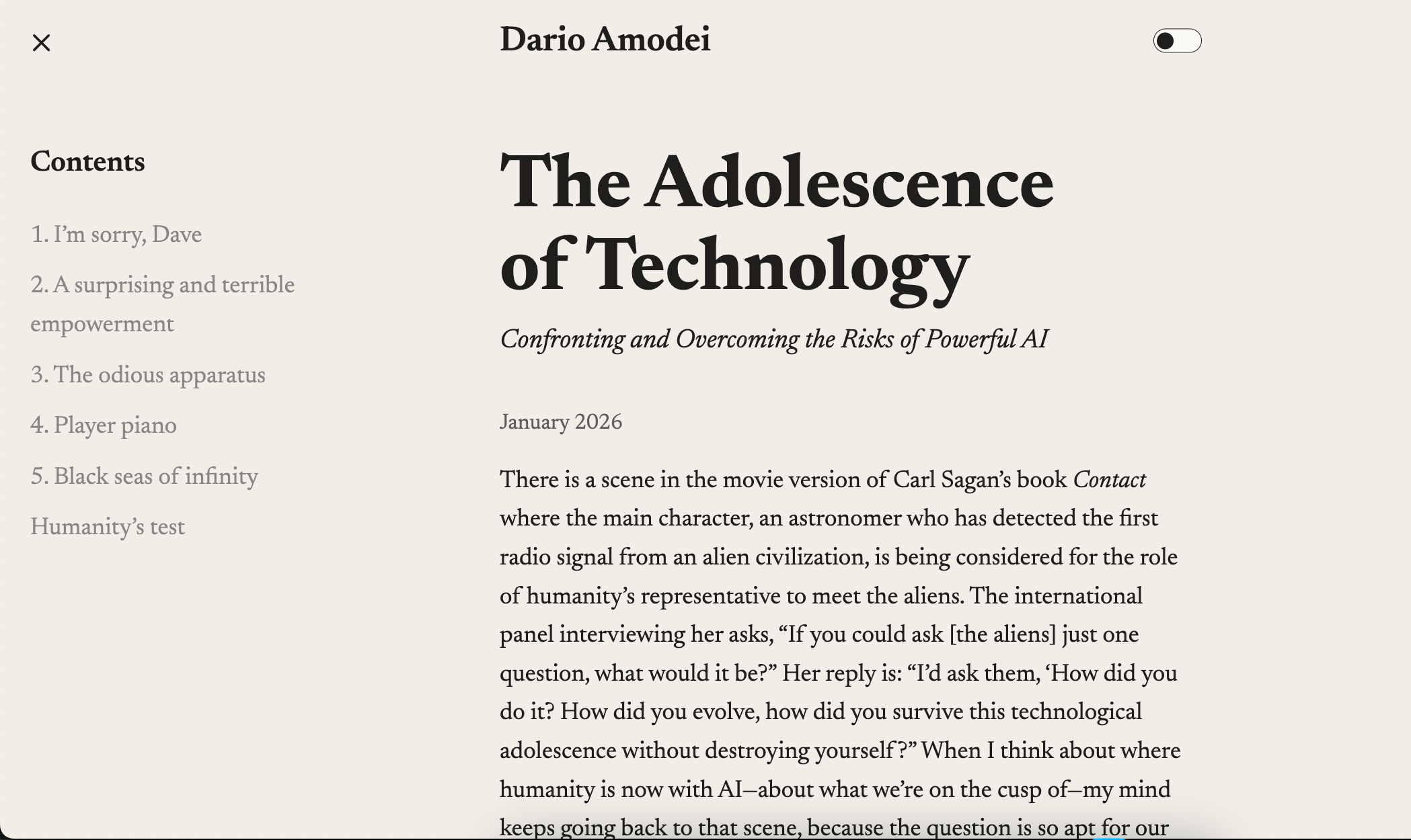 Anthropic掌门人Amodei长文预警：AI竞争愈加激烈，难以重视自主性风险