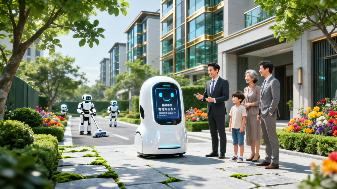 中产扎堆的高端小区，物业员工都改成机器人了