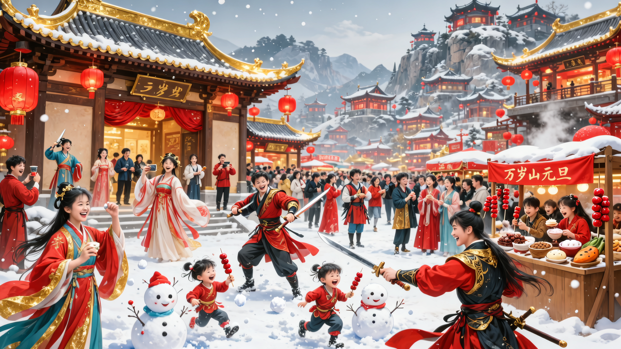 这个元旦，一亿人在万岁山当大侠“赚钱”