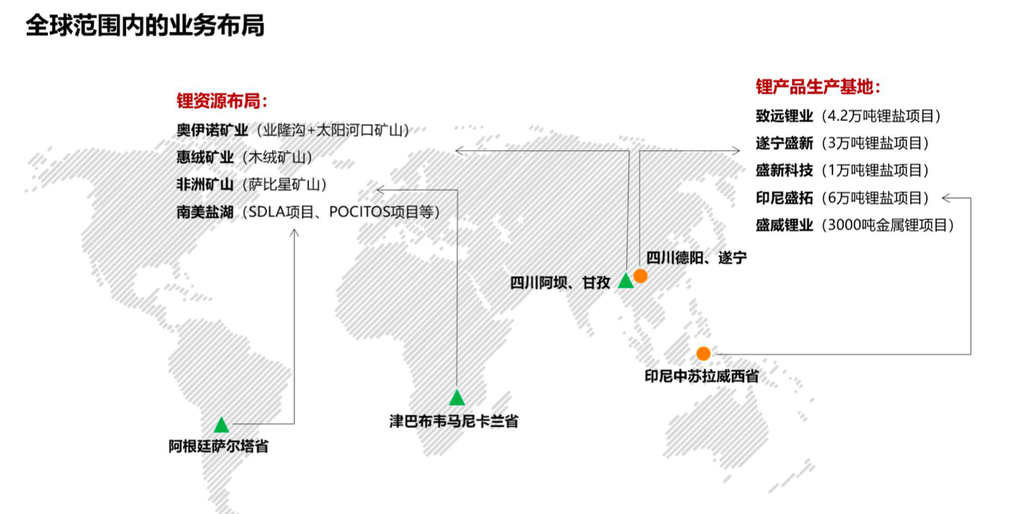（盛新锂能业务布局，来源：2025中报）