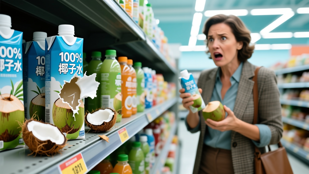 “100%椰子水”集体造假，中产天塌了