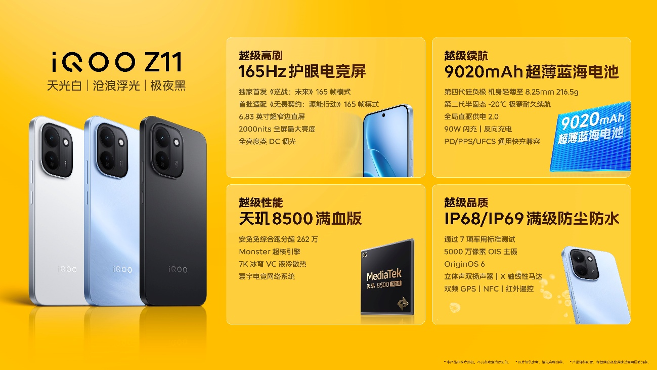 165Hz高刷携手iQOO最大蓝海电池，iQOO Z11系列首销价到手1499元起