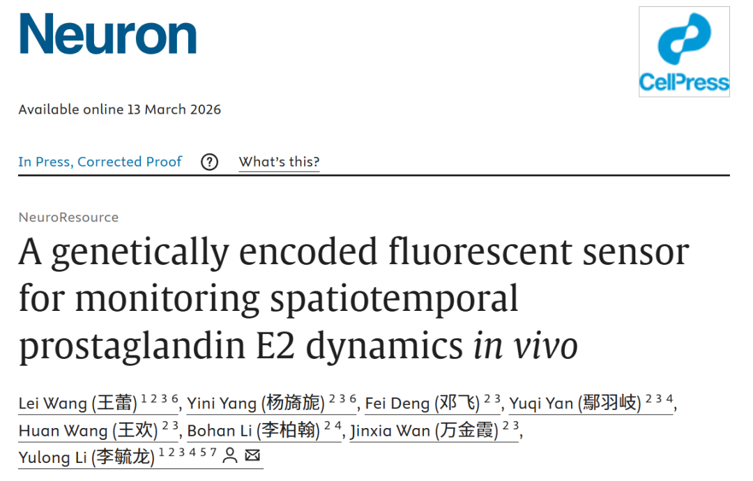 北大李毓龙团队再出利器，新型探针实时追踪脑内炎症信号