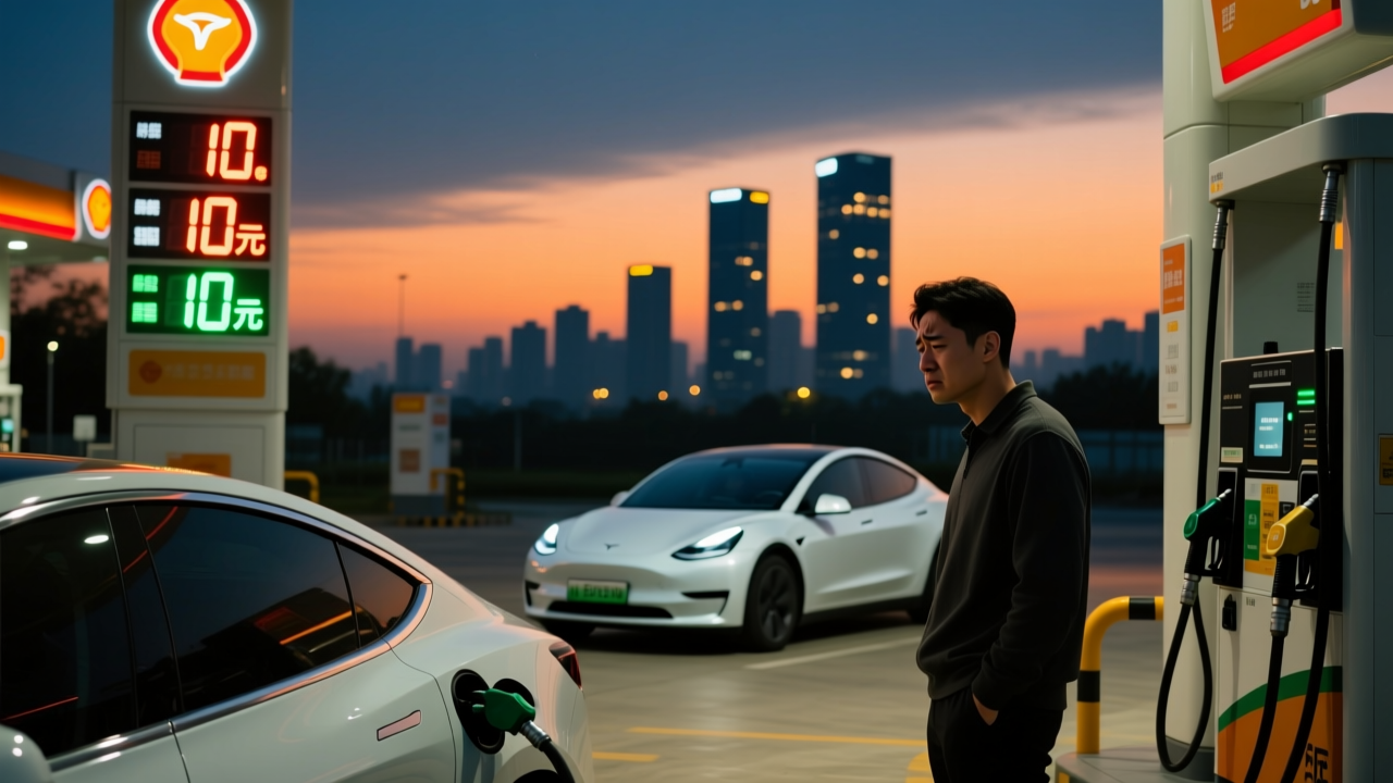 油价暴涨冲10！燃油车主心态崩了，“油换电”的觉醒浪潮已来？