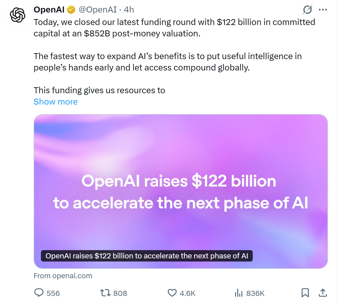 1220亿美元砸向OpenAI：谁在押注，谁在对赌，谁在离场？