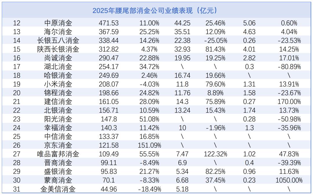 2025年消金公司全景扫描：有人暴涨、有人承压、有人坠落