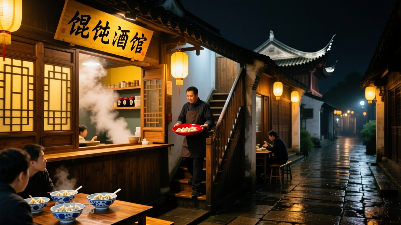 馄饨酒馆，灯火下楼台