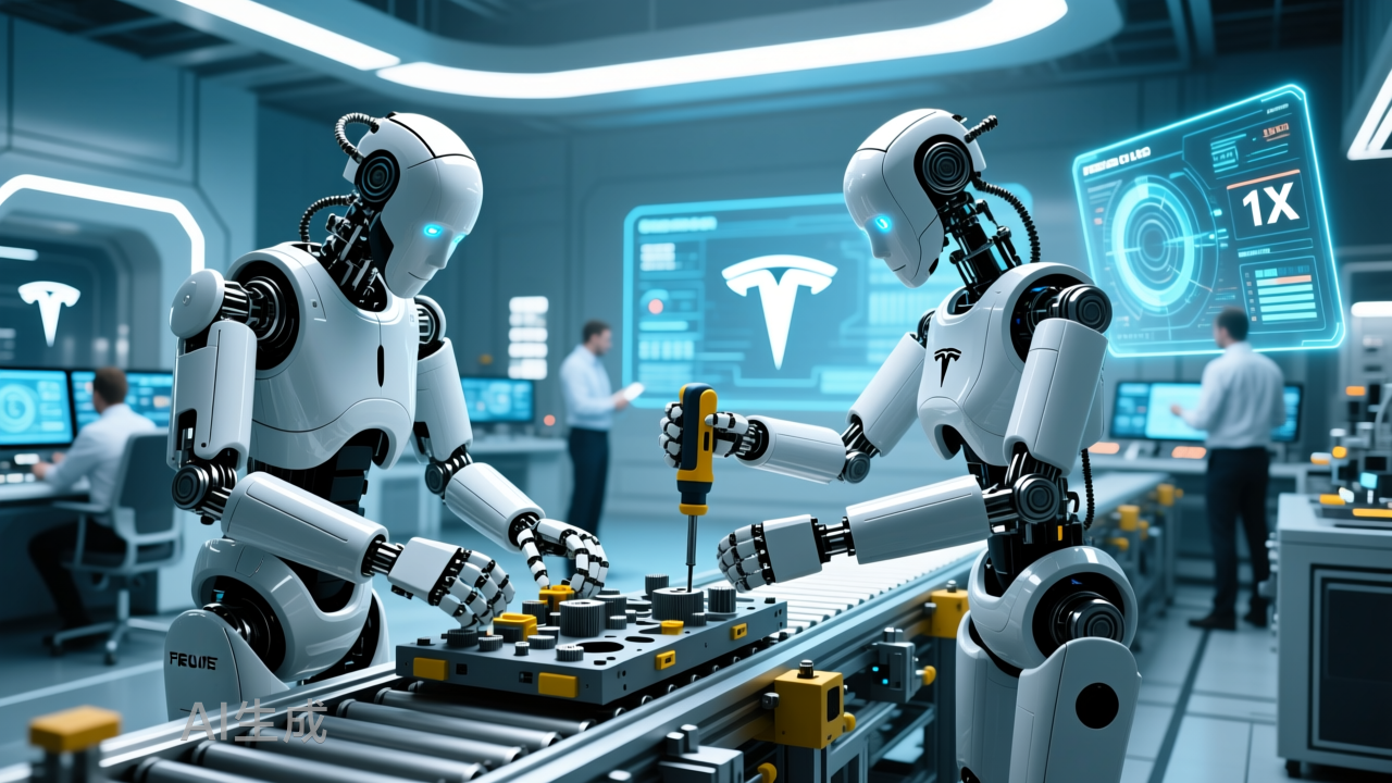 美国机器人三巨头特斯拉、Figure、1X，正在把竞争带向“Physical AI”